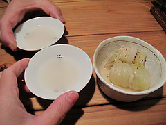 4夜:お通し・竹鶴にごり@浪漫・居酒屋・大手門