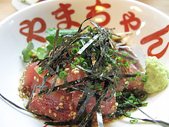10居酒屋:ヨコワマグロ胡麻醤油漬け@長浜屋台やまちゃん・福岡中州店