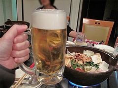 もつ鍋と生ビール@天神DININGじゃんくう