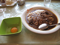 ランチ:カレーライス+生卵50円@カレー・珈琲の店・インダス