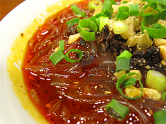 料理:四川葛きりのスープ@@大明坦々麺・博多デイトス店麺街道