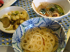 ランチ特盛刺身定食の小鉢@はなれんこん・福岡市城南区別府