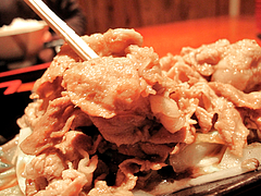 料理:しょうが焼きアップ@居酒屋・からつ庵・奈良屋町