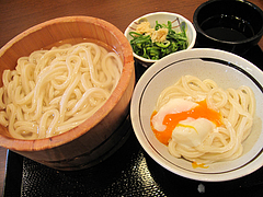 料理:まる得・釜揚げうどんの釜玉@丸亀製麺・那珂川・福岡