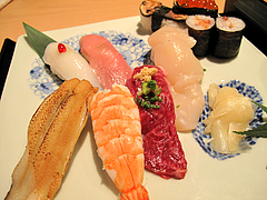 料理:特選握り鮨の膳の寿司1@海山邸・ザショップス