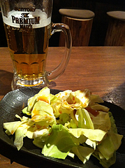 5居酒屋:お通しキャベツ@焼鶏工房めっしー・焼鳥・高砂
