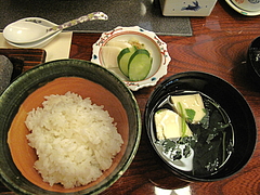 料理:加茂川ランチ・飯物と湯葉吸物@梅の花・太宰府別荘・自然庵