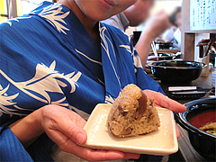 料理:かしわおにぎり160円@中世博多うどん春月庵・承天寺前店