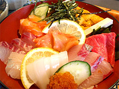 ランチ特盛海鮮丼アップ@はなれんこん・福岡市城南区別府