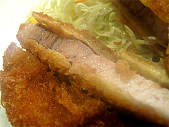 ランチ:ロースかつのトンカツ断面@かつきち・大橋