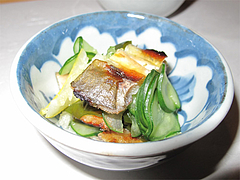 5料理:鮎とキュウリとワカメの酢の物@居酒屋なごみ・八女の鮎と燻製料理の店・美野島