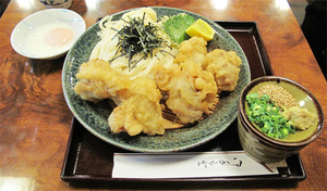 6とり天ざるうどん900円+温玉100円@讃岐うどん・へんろみち