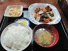 6ランチ:スーパイコ(酢豚)定食840円@博多ラーメン一点公・大橋