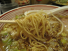 14ランチ:ばくだん屋のラーメン麺@廣島つけ麺本舗・ばくだん屋・大橋店