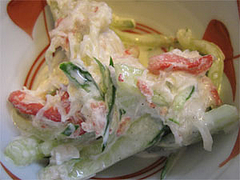 料理:すし定食のカニカマサラダ@一心鮮魚店・久留米