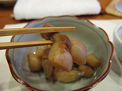 料理：たいらぎ貝のひも＠博多なゝ草(ななくさ)・西中洲