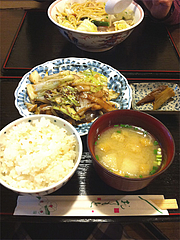 ランチ:ホルモン焼600円@ふくちゃん亭・藤崎通り商店街