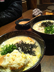 15居酒屋:雑炊@焼鶏工房めっしー・焼鳥・高砂