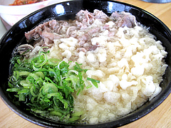 5ランチ:肉うどん650円空撮@天ぷらうどん・唐人町