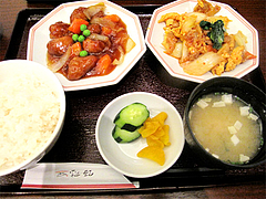 料理:ランチタイムサービス定食700円1@八仙閣・博多駅東