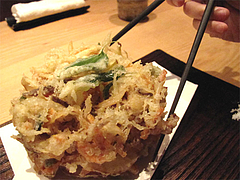 ランチ:野菜のかき揚げ500円@うどん・わらの蔵・今泉・天神