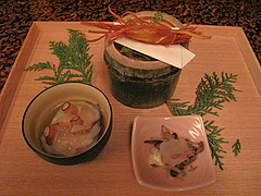 料理:秋涼鉢・日替わり三種@僧伽小野・糸島