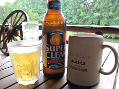 料理:生ビールとノンアルコールビール@森のログレストラン・アラスカ