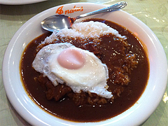 3ランチ:カレーライス500円と目玉焼き100円@カレーとコーヒーの店・インダス