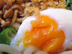 料理:スタミナぶっかけ(冷)の温度玉子@ウエストうどん渡辺通り店