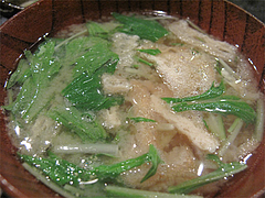料理:水菜のお味噌汁@海の味・有福・サンセルコ