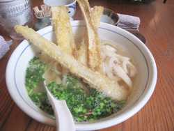 4かけうどん380円+ゴボ天200円@侍うどん