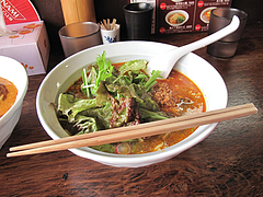 ランチ:ヘルシー野菜担々麺干しエビ入り650円@六本もつ・担々と・六本松