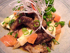 牛すじ肉のからしポン酢480円店内@雄屋 わさび