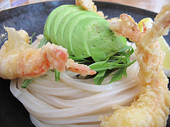 6ランチ:アボカドと海老天ぶっかけ@うどん日和・六本松