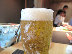 3鉄板焼店:生ビール@お好み焼きダイニング城・中洲川端