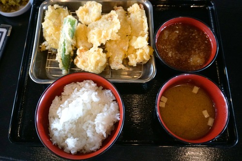 豚ロース、とり天ぷら定食1