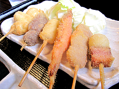ランチ:日替わり串揚げアップ@博多つけ蕎麦・串揚げ・博多大乗路・櫛田神社