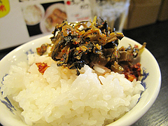 料理:辛子高菜と白ごはん@ラーメン壱屋・六本松