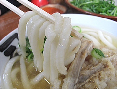 料理:ごぼう天うどん麺@かねいしうどん・博多駅東