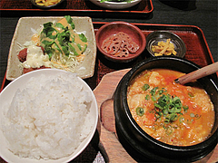 13ランチ:スンデゥブ韓国膳590円@居酒屋しょうき・長住店