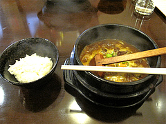 6ランチ:石焼牛すじカレーうどん定食@浪花うどん満永