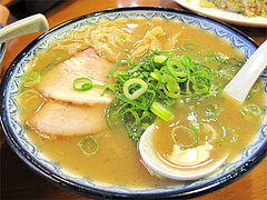 料理:ラーメン(細麺)500円@元祖赤のれん節ちゃんラーメン野間店