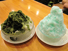 カフェ:コバルトアイスと宇治金時@蜂楽饅頭・西新