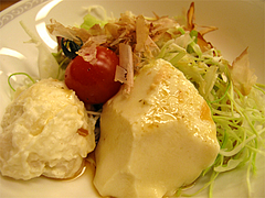料理:豆富サラダ@京都銀ゆば・アパホテル福岡渡辺通
