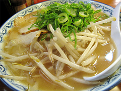 料理:もやしラーメン(平麺)600円@元祖赤のれん節ちゃんラーメン野間店