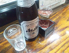 料理:ビールと日本酒@居酒屋・日本海・雑餉隈(ざっしょのくま)
