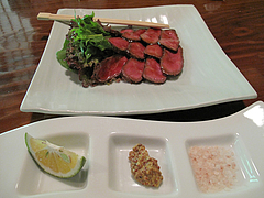 料理:黒毛和牛の温泉蒸し1,600円@湯の岳庵・亀の井別荘