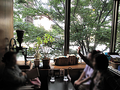 店内:窓際席@珈琲舎のだ 朝日ビル店(本店)