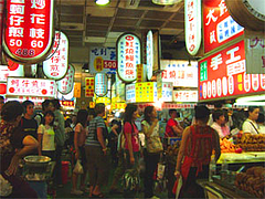 士林夜市の食堂街@台湾・台北