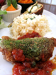 7ランチ:ケイジャン風チキン@食堂シェモア・フレンチ・イタリアン・洋食
